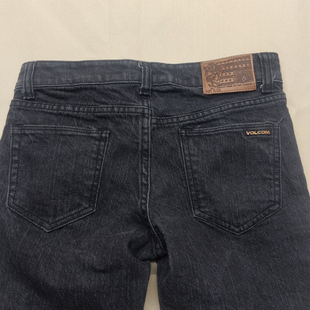 Volcom Vorta Slim Straight Jeans Mens 26 Dark Wash Black Denim Pants
